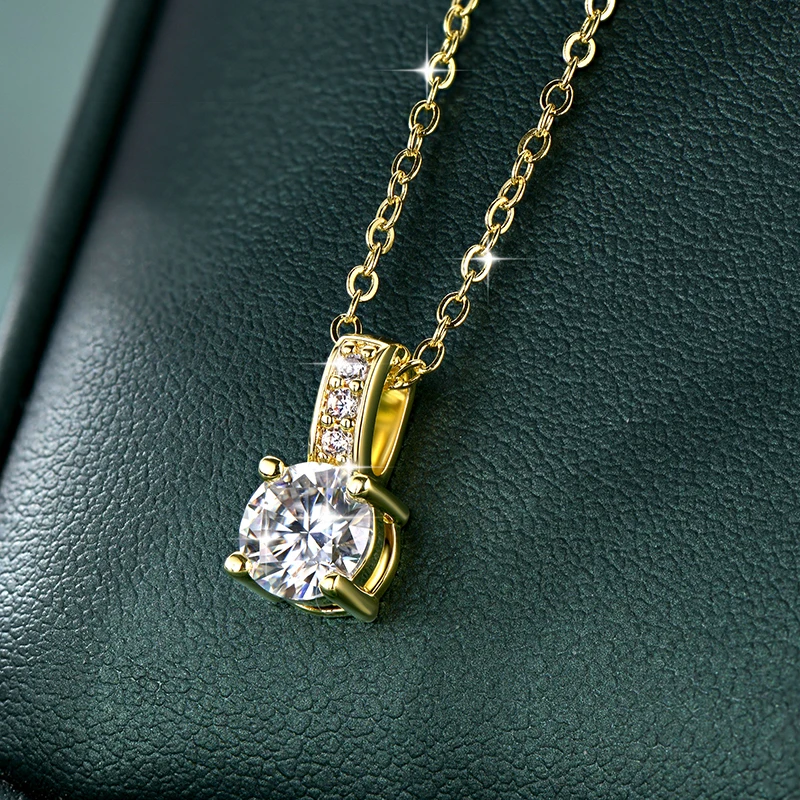 Rrjzz 6.5mm 5mm D 컬러 모이사나이트 펜던트 목걸이 여성용 드롭 귀걸이 GRA 인증 모조 다이아몬드 생일 쥬얼리 세트