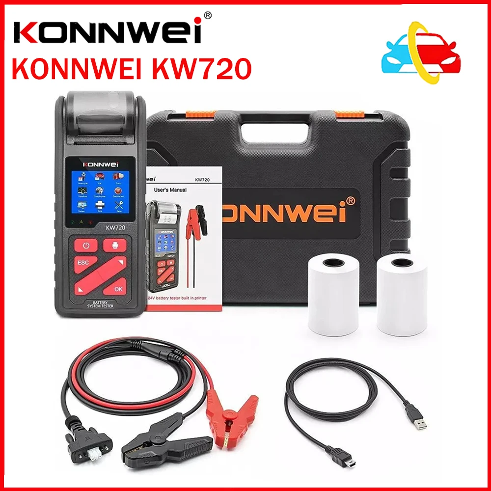 

Тестер аккумулятора KONNWEI KW720 6 в/12 В/24 В для мотоциклов и грузовиков