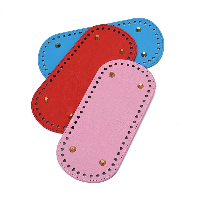 

22*10cm Long Bottom for Knitted Bag PU leather Bag Base Oval Handmade Diy Round Bag Bottom With Holes Bottom accessories