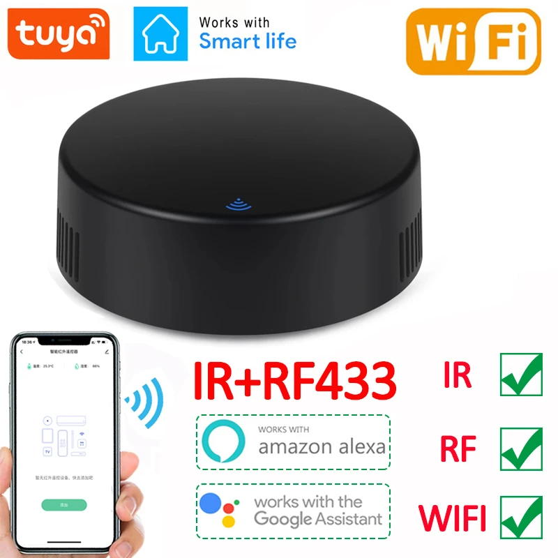 Tuya Smart Rf Ir Remote Control Wifi Smart Home Infrared Controller For Air Conditioner All Tv