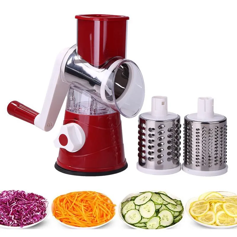 Vegetable Slicer Multi color multifunctional drum type hand cranked vegetable slicer household kitchen potato shred slicer