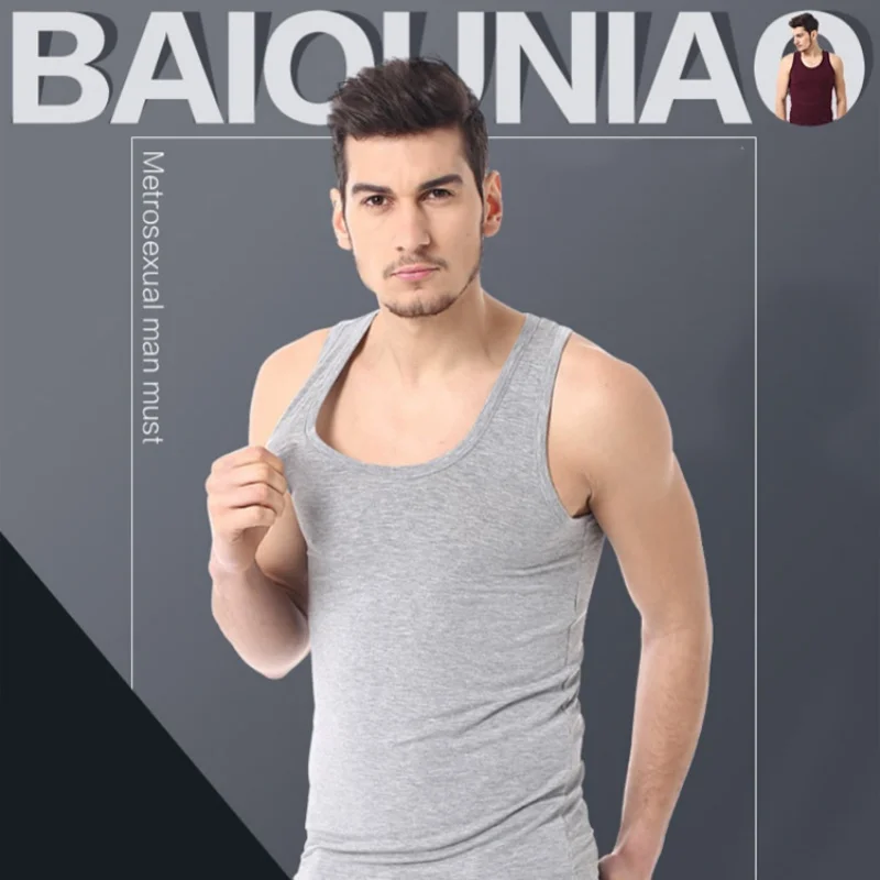 Four Seasons Men Pure Cotton Men's Vest Sports Underwear Fitness Base Sleeveless White Black Gray Cotton Men's Sweatshirt men underwear cotton vest men undershirt sports sleeveless vest cotton sleeveless t shirt 1PCS