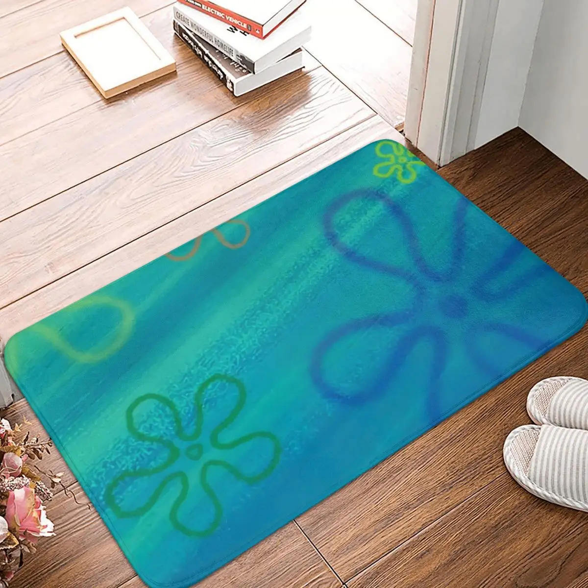 

Bath Non-Slip Carpet Flower Sky Art Living Room Mat Welcome Doormat Floor Decoration Rug