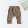 Casual Baby Trousers Bottoming Pant Ribbed Elastic Striped Pants Solid Color Infant Clothing for Kids Toddler Boys Girl Clothes 6