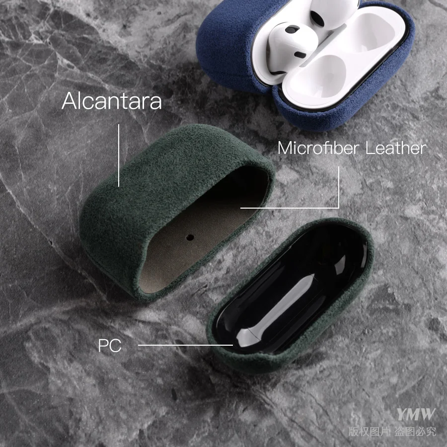 Case para Airpods Camurça de Luxo Artificial para Airpods Geração sem Fio Alcantara Cases Couro 3rd Fone Ouvido Capa Ymw 3 - Image 5