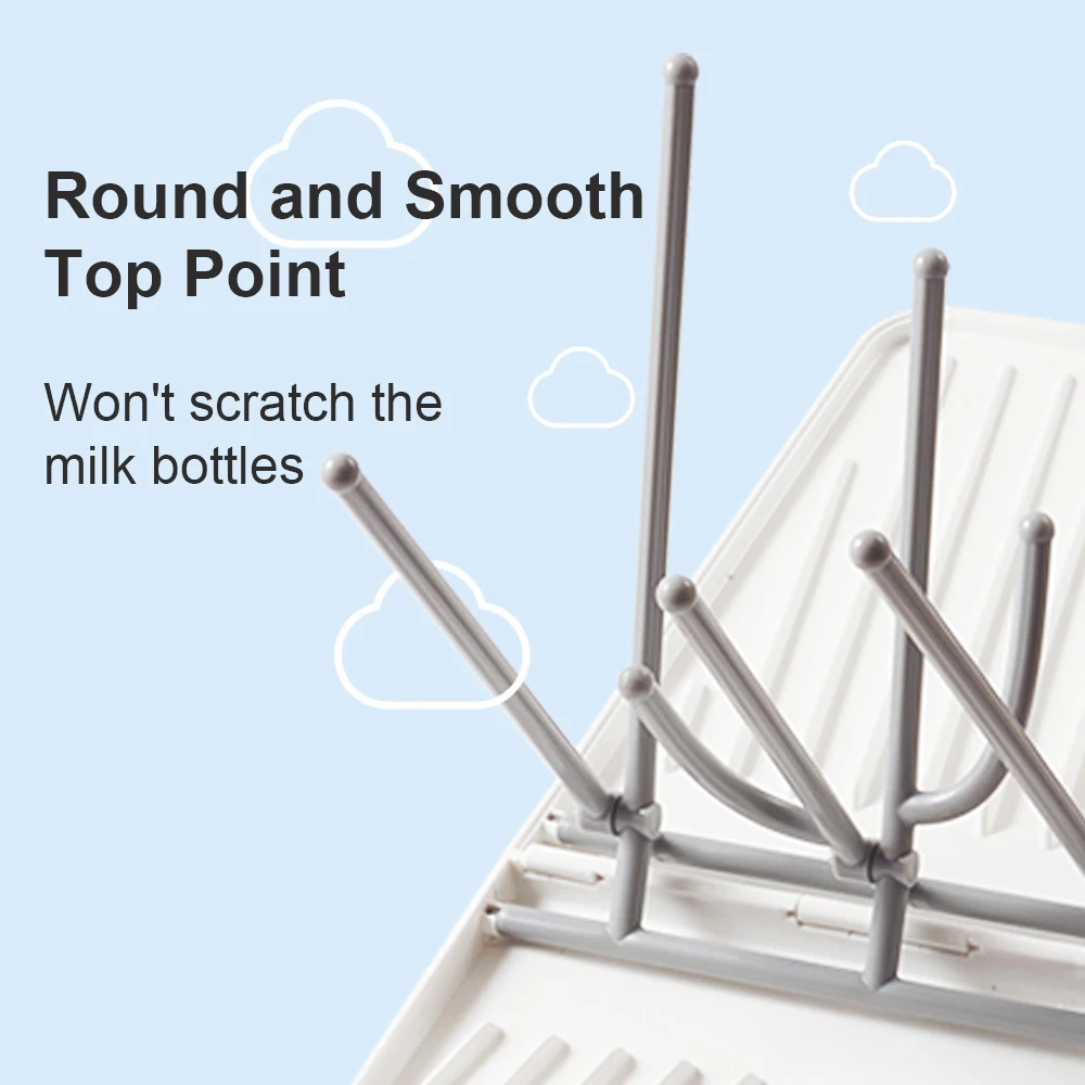 Foldable Baby Bottle Drying Rack with Tray Travel Baby Bottle Dryer Holder Space Saving Drying Rack for Bottles Accessories