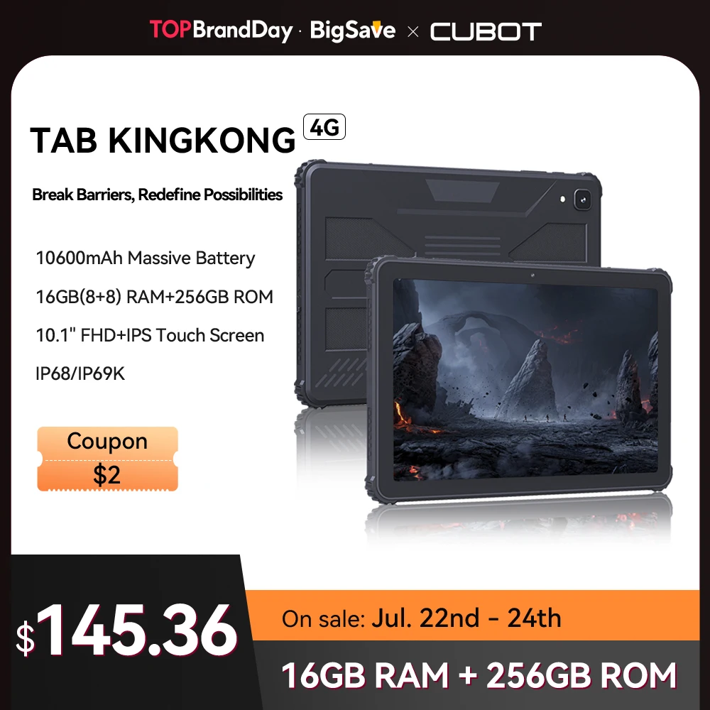 Cubot-TAB-KINGKONG-resistente-tablet-Android-13-resistente-al-agua-IP68 ...