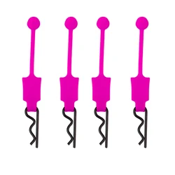 Durable Rubber Body Clips Set - Pack of 4 (Pink)
