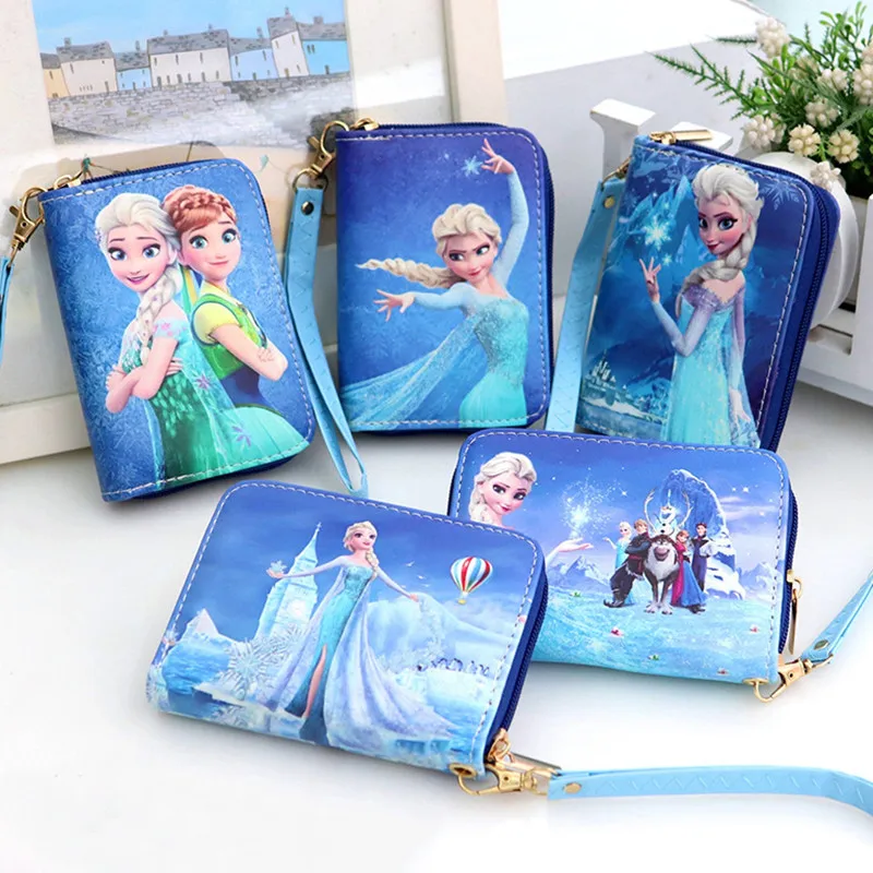 Disney Anime Frozen Coin Purse Kawaii Elsa Card Holder Cartoon