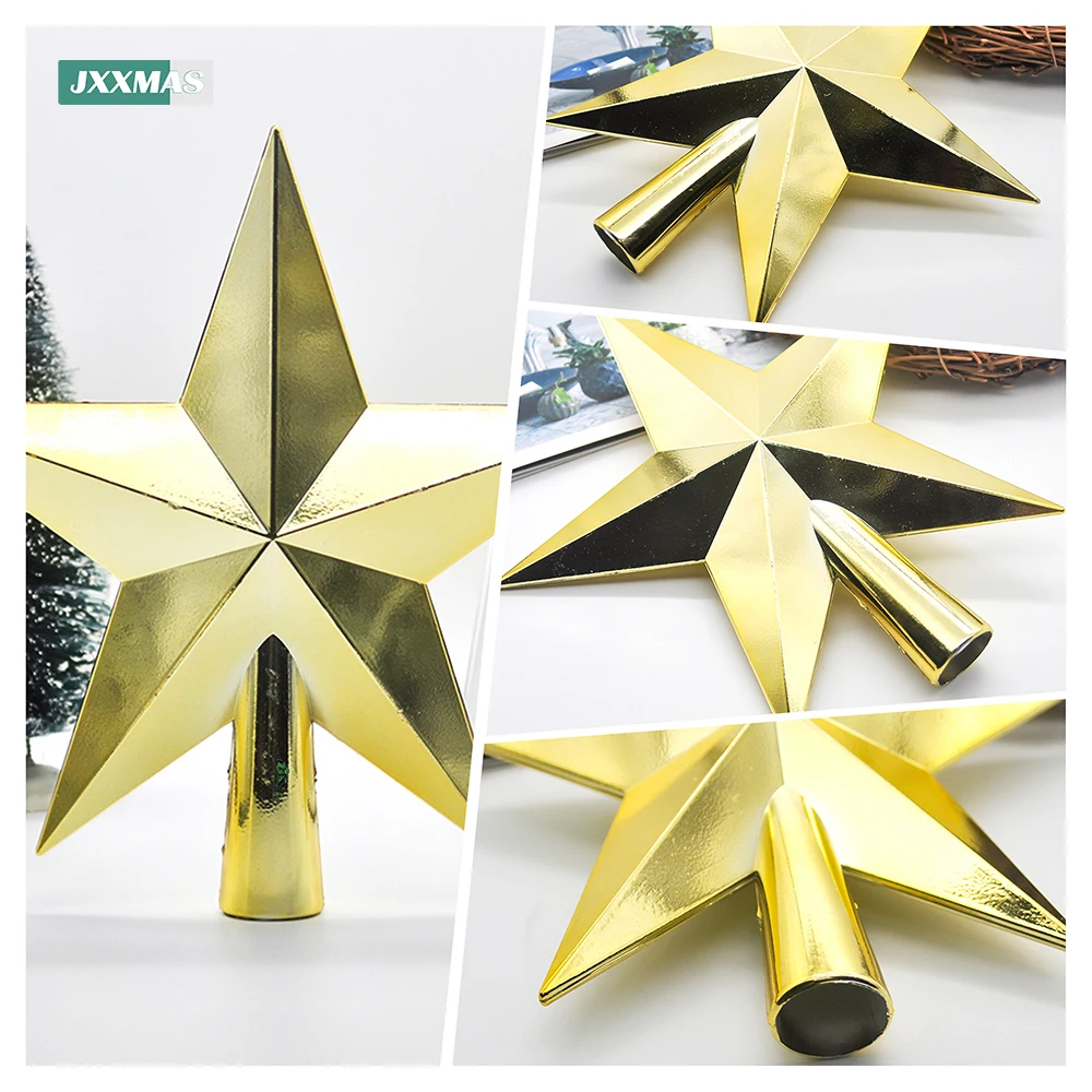 20 センチメートルクリスマスツリートップスター 3D ゴールドシルバー