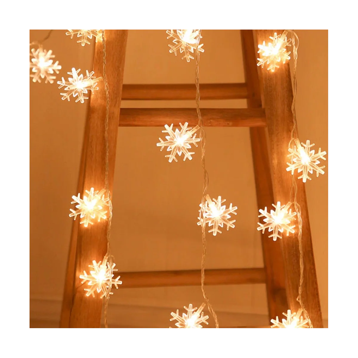 

96 LED Snowflake String Lights Snow Fairy Garland Decoration for Christmas Halloween New Year Home Decor EU Plug-A