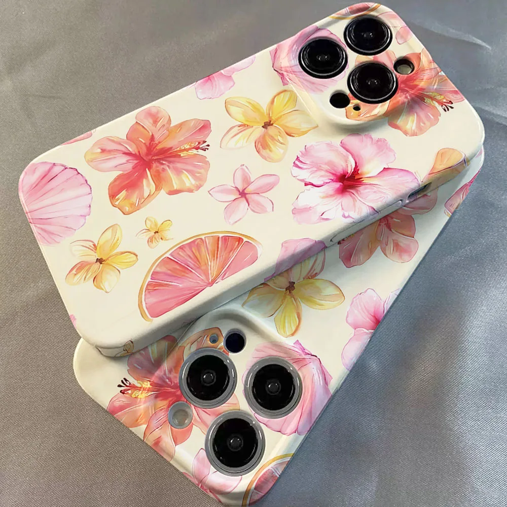 Pink Flower Hard PC Phone Case Cover