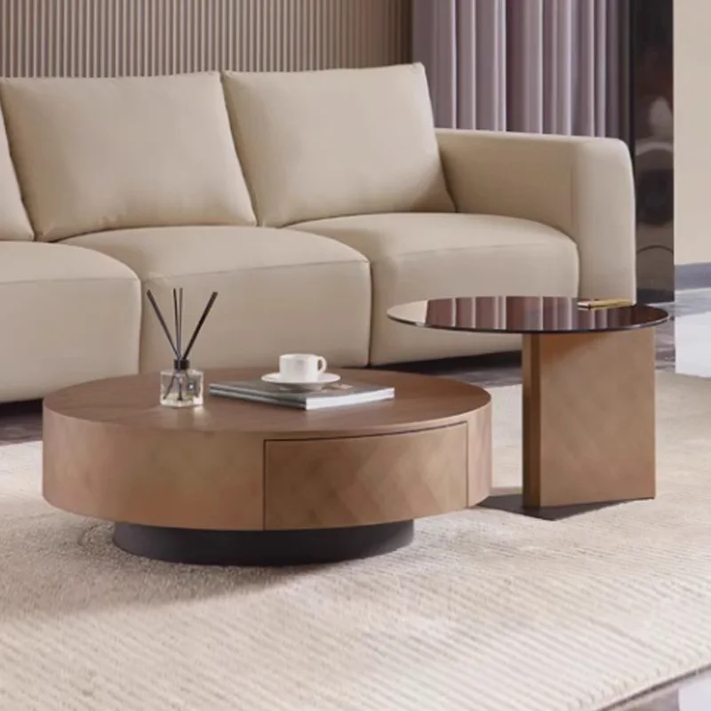 

Modern Coffee Tables Living Room Round Nordic Aesthetic Storage Coffee Table Luxury Natural Side Library Mueble Household Items