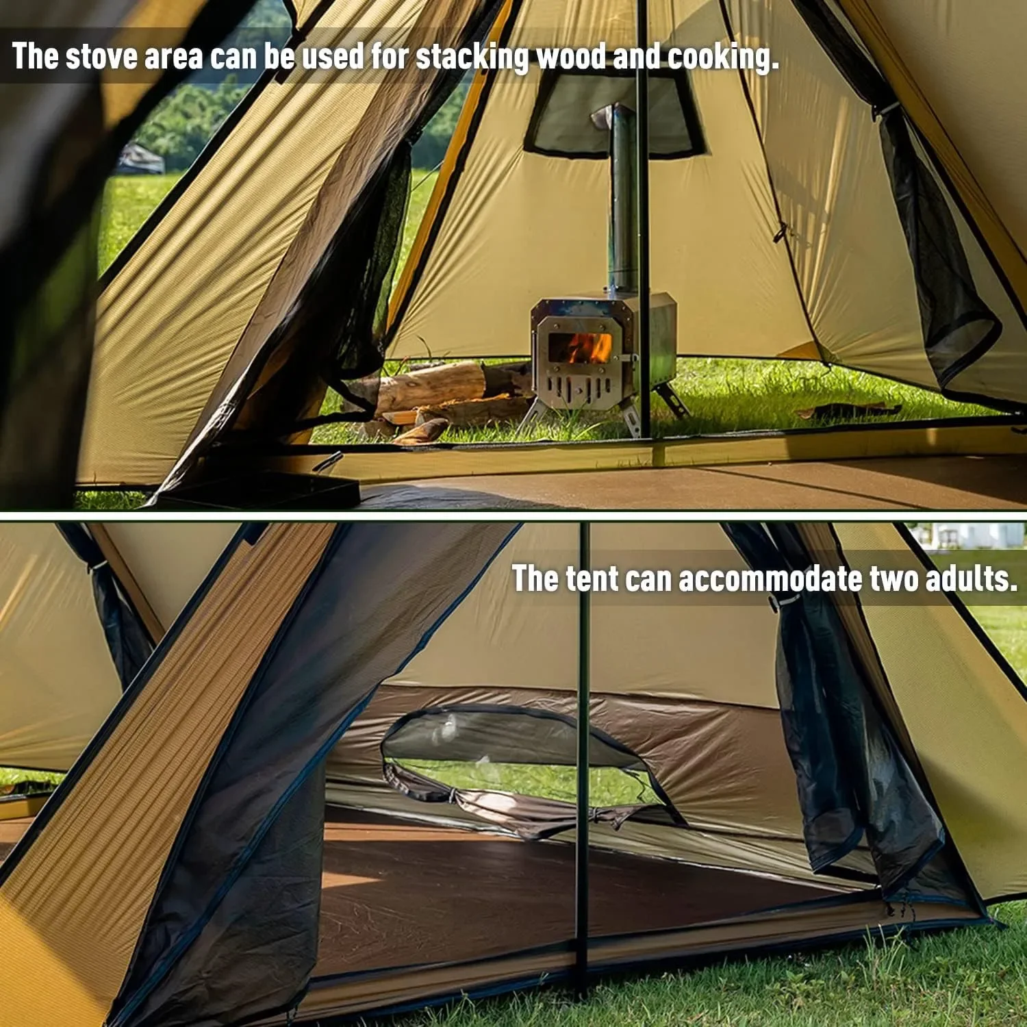 20 Ultralight Shelter Hot Tent with Stove Jack | Two Tarp Poles and Two  Tent Poles - AliExpress