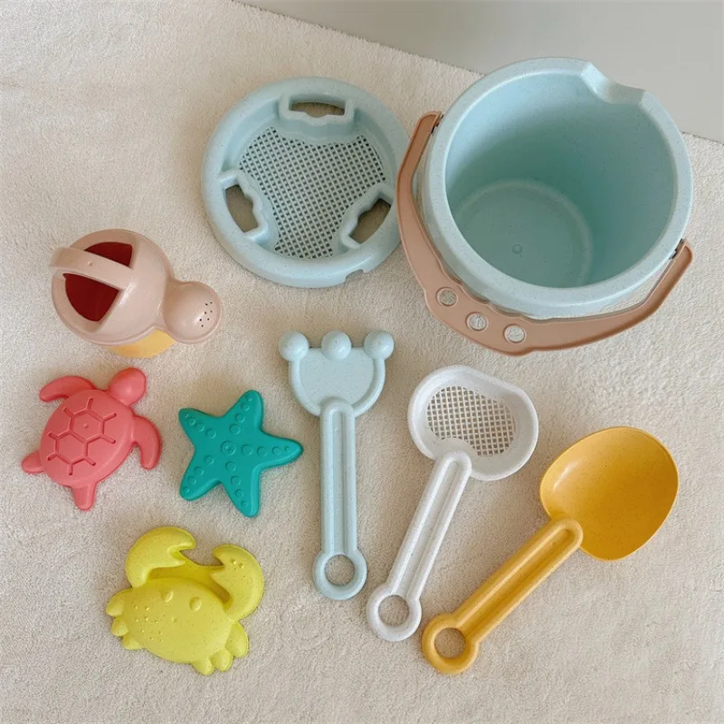 INS Children Beach Toys Set Digging Sand Plastic Bucket Shovel Engineering Truck Sand Molds Outdoor Beach Water Game Toys Tools 6