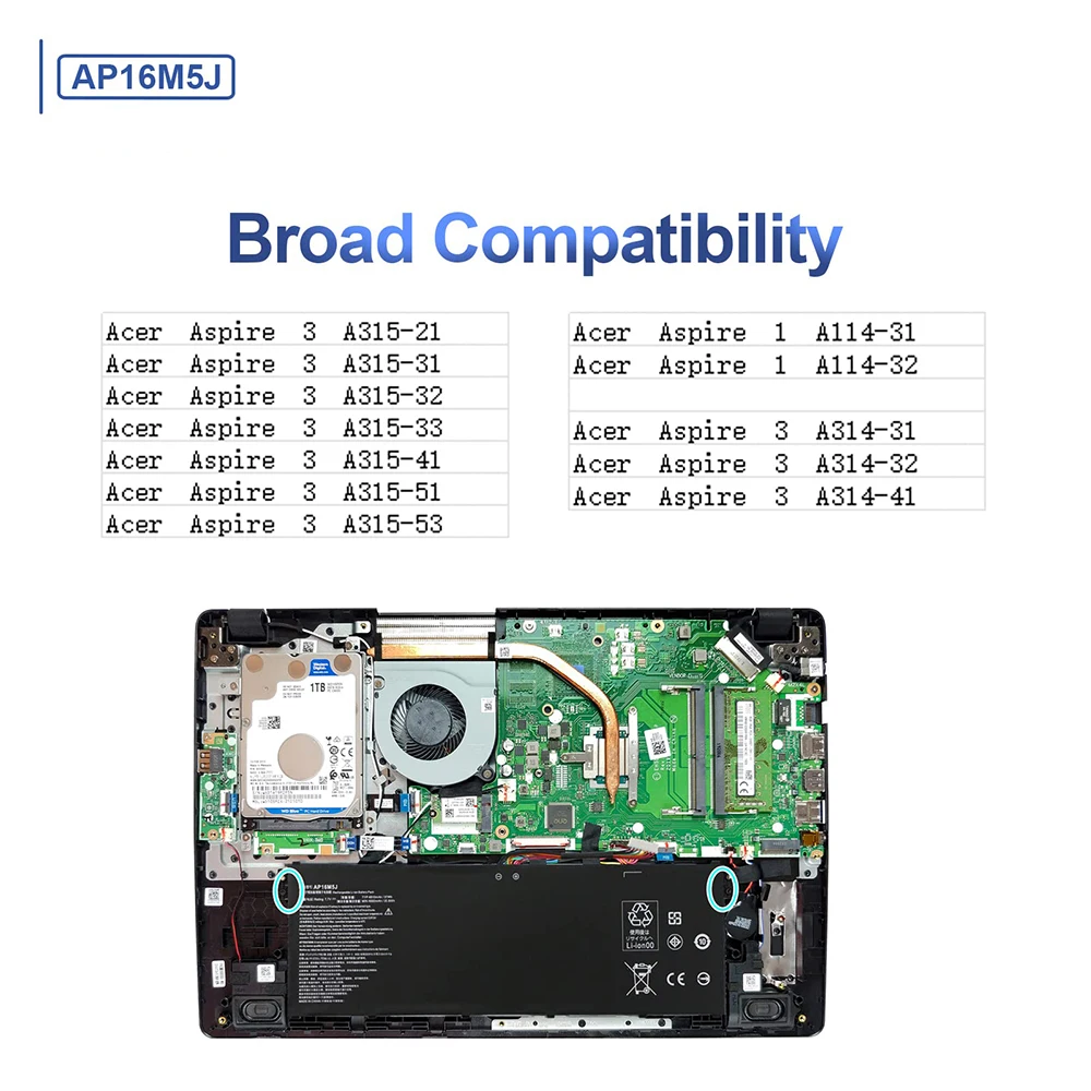Capot Complet (haut Et Bas) Reconditionné Pour Acer Aspire 1 A114-32 - Remis à Neuf !