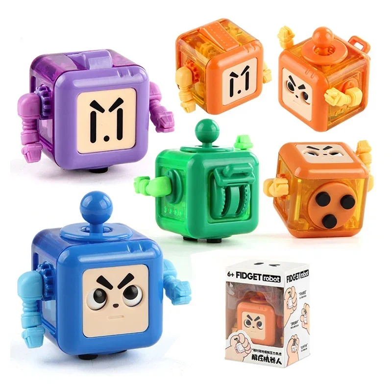 Fidget toys Kids Stress Relief Robots Fidget Toys Magic Cube Anti-stress Hand-Held for Adults Autism Gifts Killing Time Cool Fidget Block