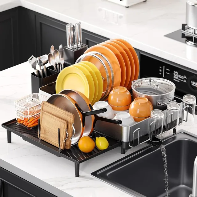 Expandable Stainless Steel Dish Rack 2