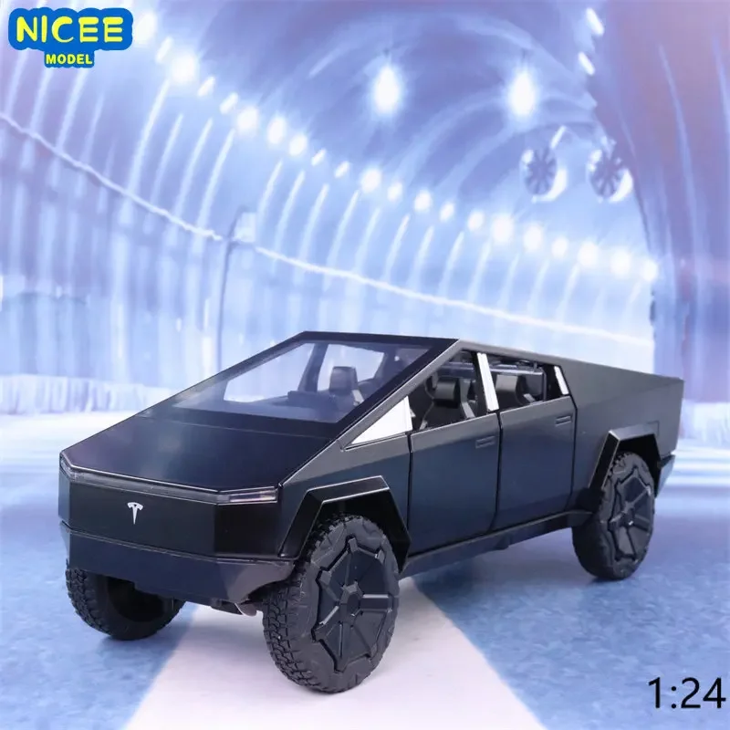 1:24 Tesla Cybertruck Pickup Modello Di Auto In Lega Diecast Giocattolo In Metallo Veicoli Fuoristrada Collezione Di Modelli Di Auto Regalo Per Bambin