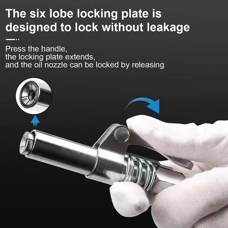 2023New Grease Coupler Heavy-Duty Quick Release Grease Gun Coupler NPTI/8 10000PSI Two Press Easy to Push Accessories