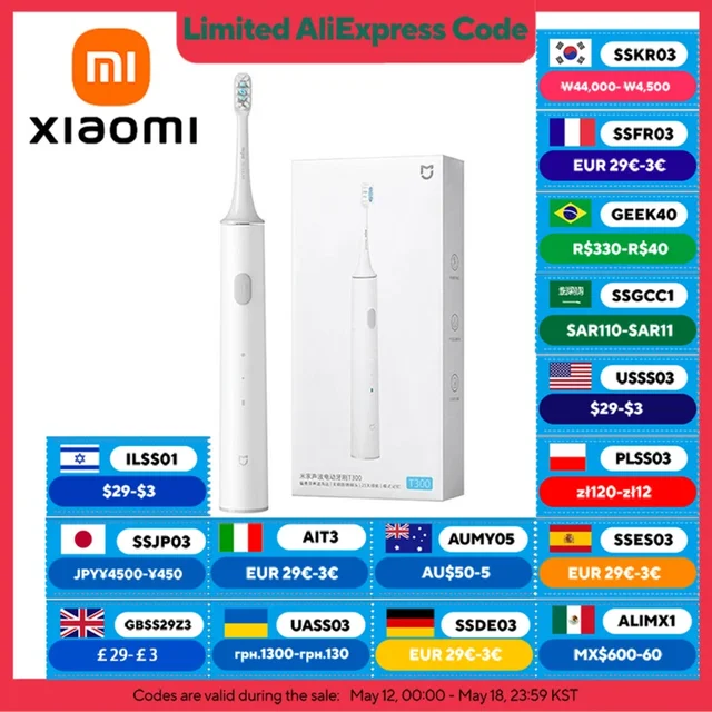 XIAOMI MIJIA Sonic Electric Toothbrushes T300,One Charge For 25 Days,2 Mode,IPX7 Waterproof Rechargeable Toothbrush Whiten teeth 1