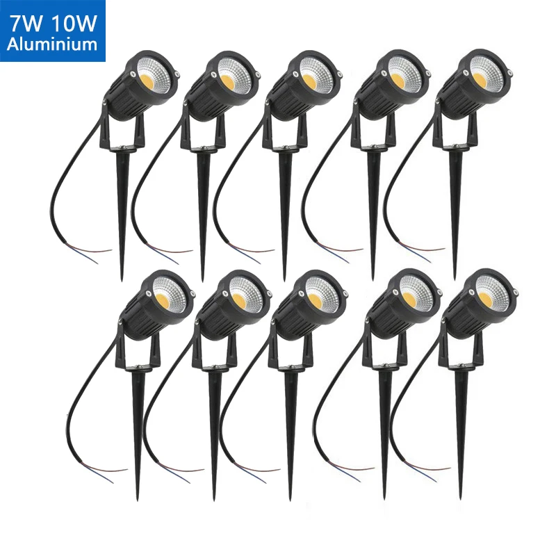 Aluminium LED Garden Lights Outdoor IP65 Waterprof 7W 10W Lawn Lamp 24V12V220V110V Landscape Spike Bulb Garden Path Spotlights