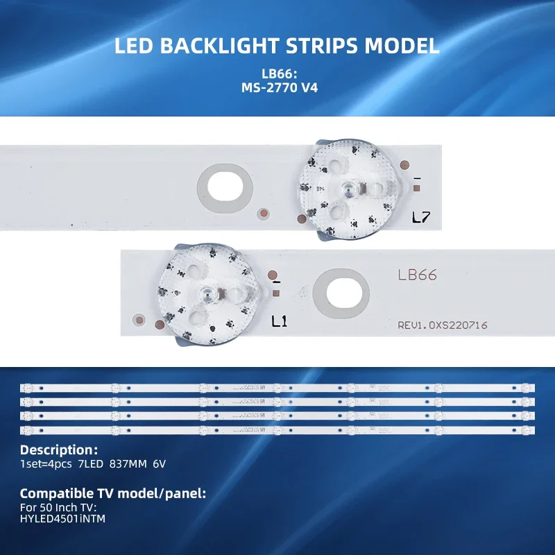 Tira de Luz de Fundo Led Lâmpadas para Sistemas Ms-l2770 v4 v3 45a1 K45dlj12us gu R7245d04001 a3 M208 ta d 3c - Imagem 2