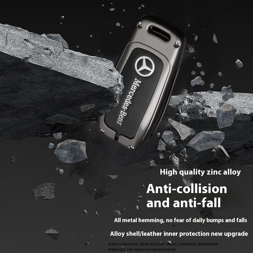Key Case Key Case Cover Car Key Shell For Mercedes-Benz A B C E S G-Class CLA CLS EQA EQB EQC GLA GLB GLC GLE GLS Car Zinc Alloy Key Case Key Bag Car Metal Shell