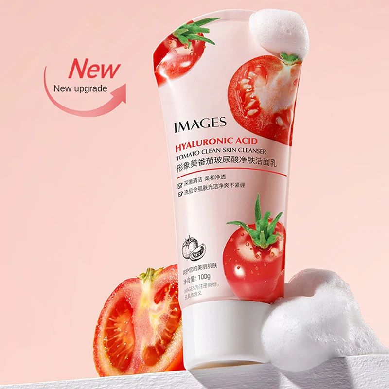 Face Wash Facial Mud Mask Anti Wrinkle Face Serum Tomato Hyaluronic Acid Essence Skin Care Deep Cleansing Moisturizing Hydrating Toner Lotion Face Mask