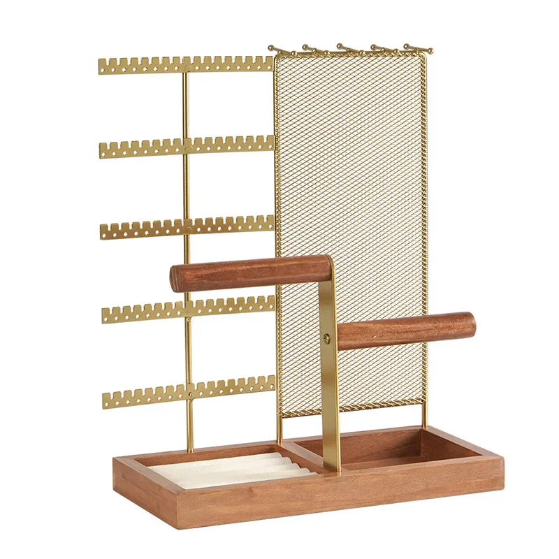 Large Capacity Metal Jewelry Display Stand Multifunctional Holder Base With Ring Tray For  Earrings Pendants Bracelets Storange