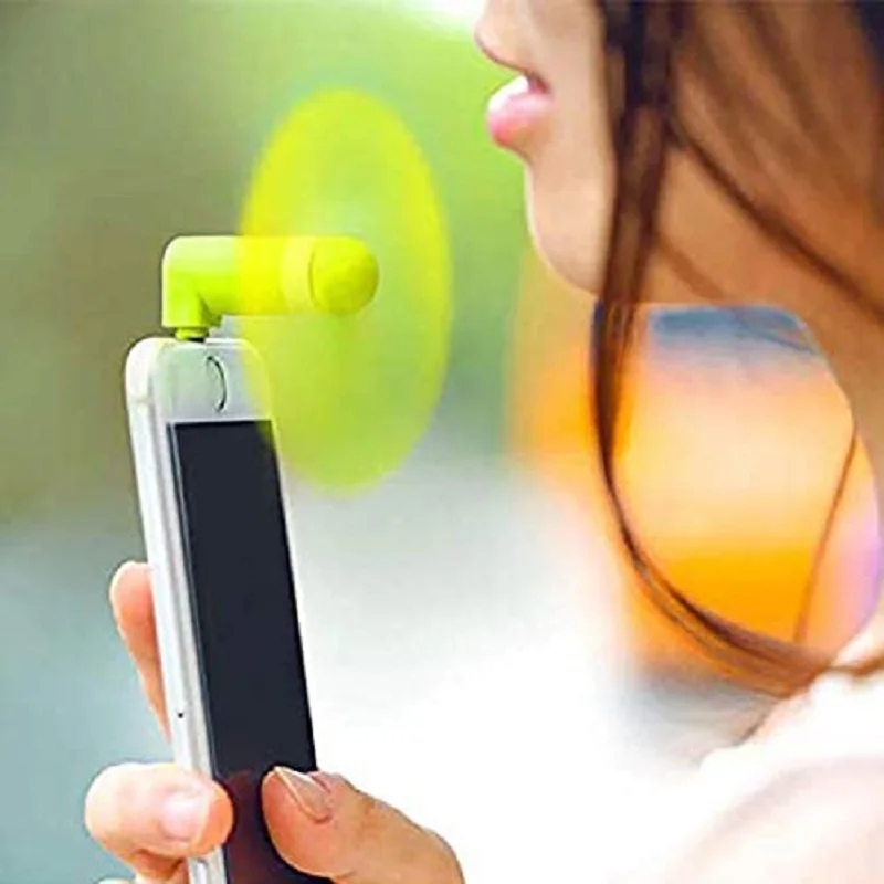 Mini Cell Phone Fan cell phone fan Colorful and Powerful Fan Compatible Mobile Phone iPhone iPad Cell Summer Accessories