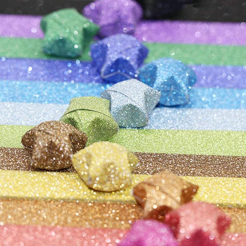 Bandes de papier Origami Stars,papier pliant,coloré,double face,Star,enfants,bricolage,arts à la