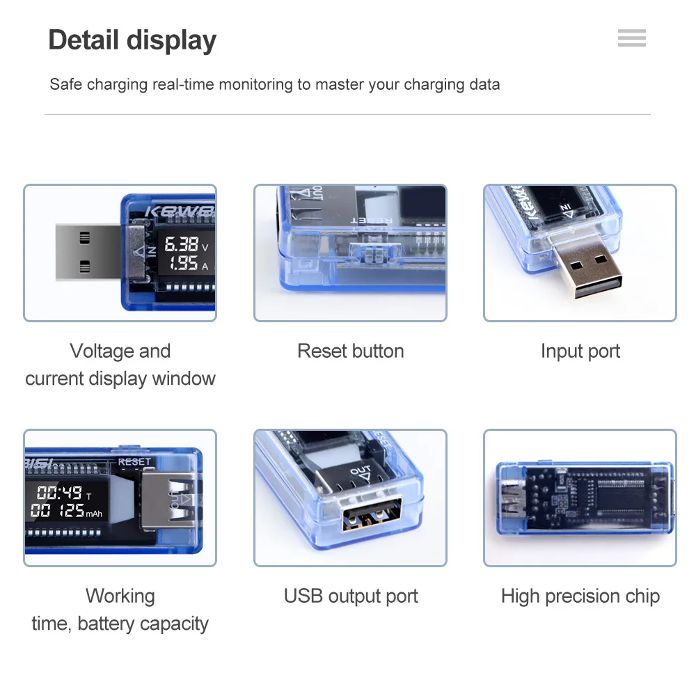 Multifunctional USB Power & Voltage Detector with Energy Indicator