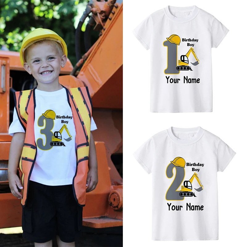 Kleding Jongenskleding Tops & T-shirts Construction birthday shirt for boys party Dump truck birthday shirt 