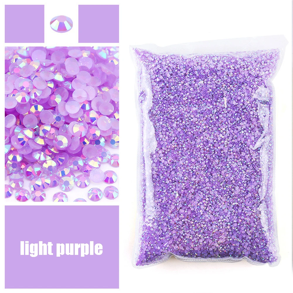 Wholesale Jelly Color Transparent AB Faceted FlatBack Resin Rhinestones for Nail Art and Garment Decoration