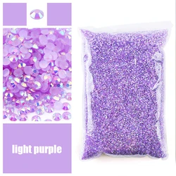 Wholesale Jelly Color Transparent AB Faceted FlatBack Resin Rhinestones for Nail Art and Garment Decoration (Light Purple)