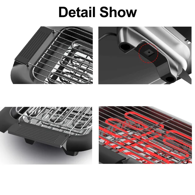 Elektromos Grill Beltéri Füst Nélküli Hordozható Élelmiszer Háztartási Nyárs Kályha - Image 5