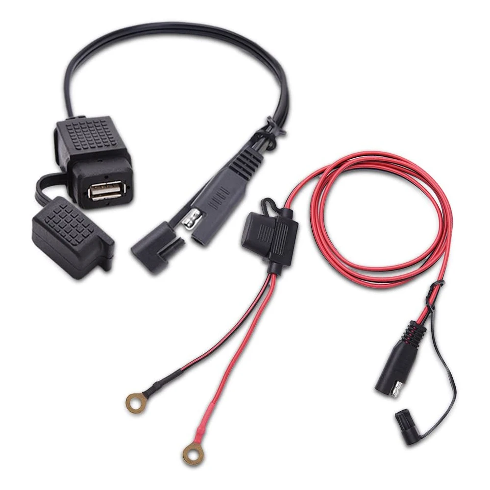 Adaptador SAE A USB Doble Con Voltímetro Para Moto - Carga Rápida QC3.0, Impermeable, Entrada 12V-24V