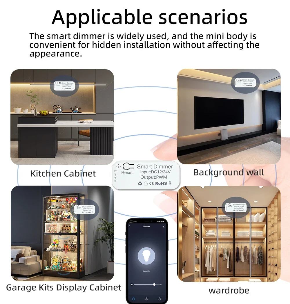 Tuya Wifi Smart Dimmer Led Smart Dimmer Controller LED Dimming Controller for Th