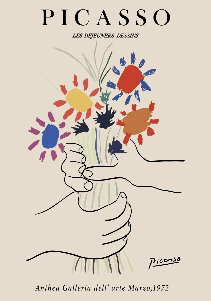 thumbnail image 1 of Cuadro sobre lienzo con mariposas y plantas botánicas de Matisse Andy Warhol, pósteres y grabados de arte mural de Bauhaus azul para decoración de salas de estar, 1 of 5