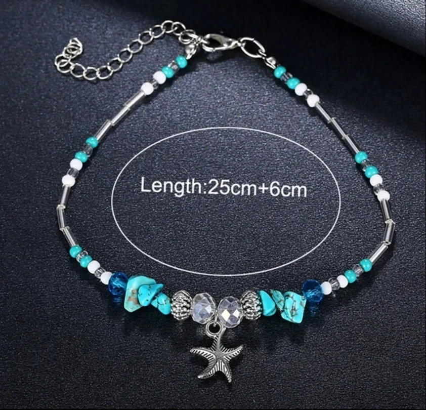 Summer Beach Anklets Bohemian Shell Starfish for Women Ankle Bracelet on Leg Girls Beach Leg Bracelet Barefoot Handcraft Chain