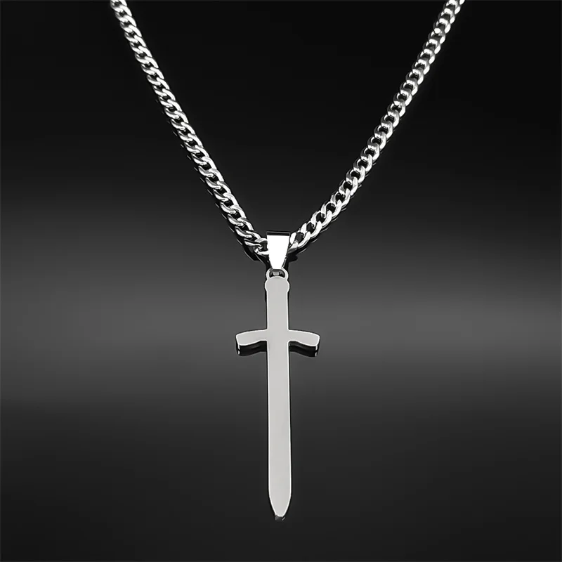 VASSAGO Collana Uomo Donna Con Ragno E Spada - Gotica In Acciaio Inox - Ciondolo 3x3,7 Cm