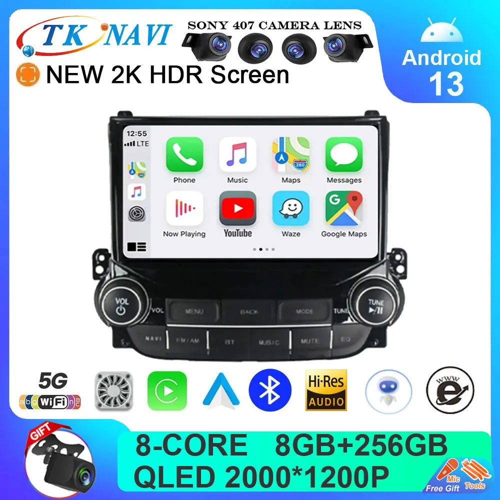 

Автомагнитола на Android 13 для Chevrolet Malibu XL, 2012, 2013, 2014, 2015, 2K экран, Автомагнитола для воспроизведения автомобиля, мультимедийный проигрыватель с GPS и ИИ-голосом