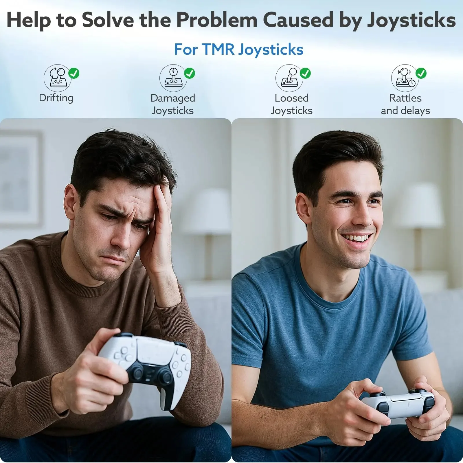 TMR 전자기 조이스틱 PS5 컨트롤러용 엄지스틱 무드리프트 업그레이드 교체 키트 게임패드 3D 아날로그 센서 액세서리