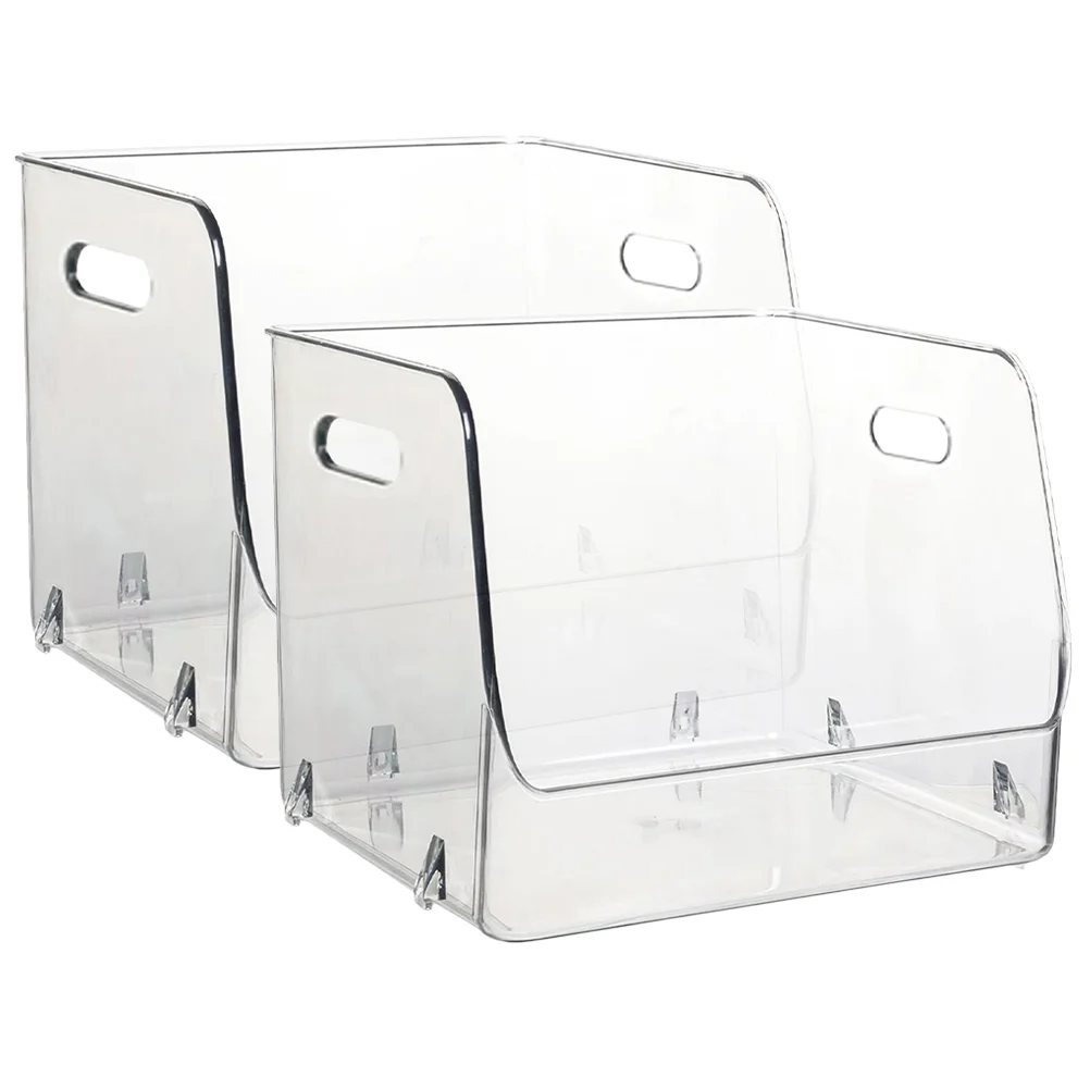 

2 Pcs Storage Rack Transparent Shelf Student Bins Toiletry Containers The Pet Desktop Jewelry Organizer Holder