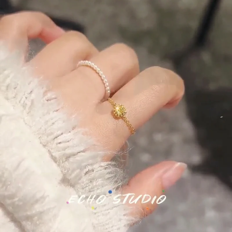 

Оригинальное позолоченное кольцо Boutique с драгоценным камнем, женское кольцо с мягкой цепочкой, подарок на день рождения и праздник