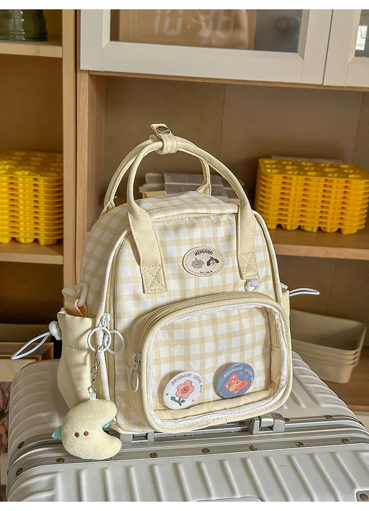 Kawaii Pastel Grid Harajuku Ita Tote Bag