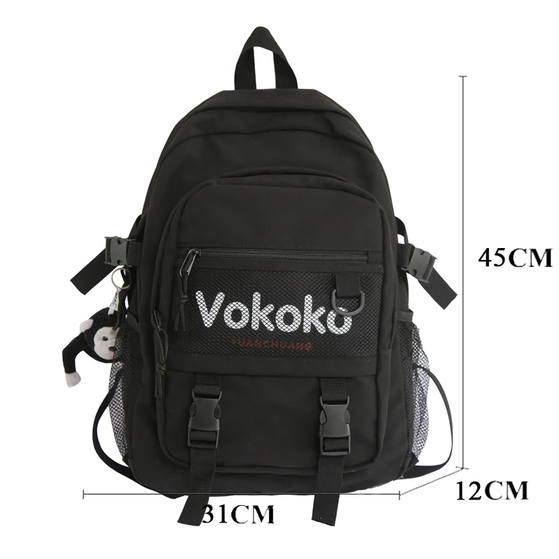 High Quality Women Student Schoolbag Travel Big Capacity Nylon Mochila Laptop Backpack Girl Black for Teenager Bagpack