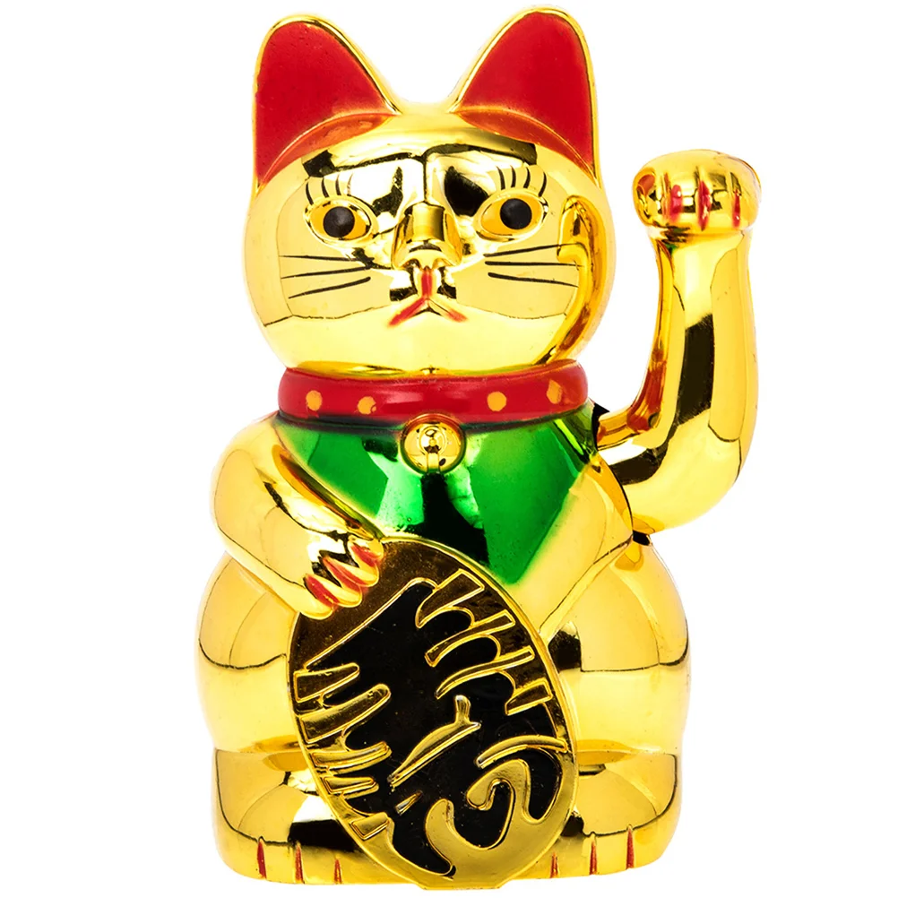 Lucky Cat Waving Arm Gold Maneki Neko Fortune Cat Ornamenti Cinesi Ricchezza Soldi Buona Fortuna Figurina Di Gatto Feng Shui Benvenuto