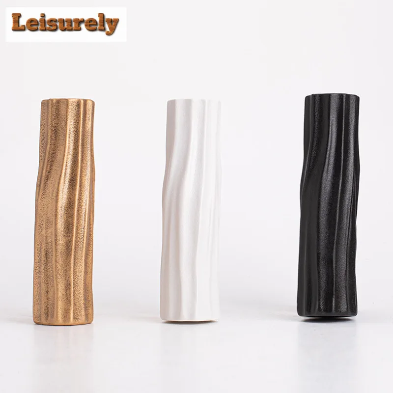 Zen Black Flower Pot Creative Ceramic Vase Dried Vine Simulated Ceramics Flower Insertion Home Dining Wedding Decor Ornament